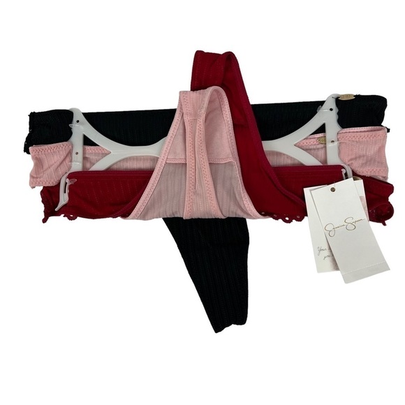 JESSICA SIMPSON Women’s Panties Sz Small Pkg/3 Ultra Flirty Thong Multi Colors - Picture 2 of 8